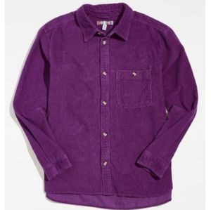NWT UO Big Corduroy Cotton Cord Work Shirt XL Dark Purple